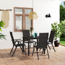 Ensemble de canapé de jardin 7 pcs Noir Poly rotin 485958485958