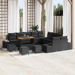 Ensemble de canapé de jardin 10 pcs Noir Poly rotin 485968485968