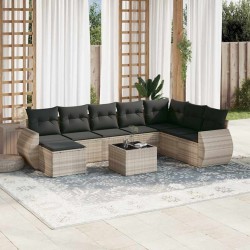 Salon de jardin 5 pcs avec coussins Résine tressée Noir 485980485980