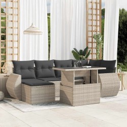 Ensemble de canapé de jardin Gris polyrotin 486145486145
