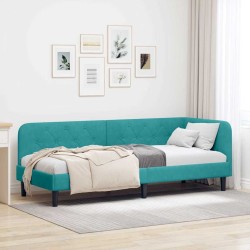 Cadre de lit d'angle avec matelas 2 pcs Gris Velours 486438486438