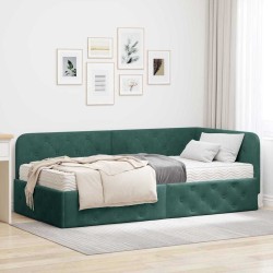Cadre de lit d'angle avec matelas 2 pcs Vert Velours 486448486448