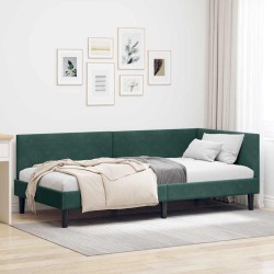 Cadre de lit d'angle avec matelas 2 pcs Noir Velours 486452486452