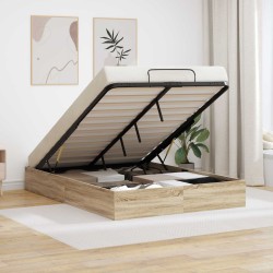 Cadre de lit Gris Sonoma 200 x 200 cm Bois d'ingénierie 486759486759