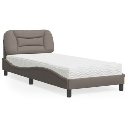 Cadre de lit d'angle avec matelas 2 pcs Gris Velours 486987486987