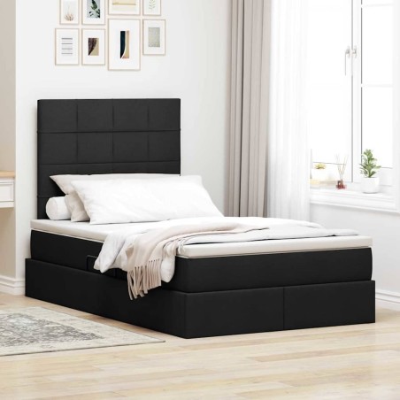 Cadre de lit d'angle avec matelas 2 pcs Noir Velours 486996486996