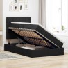 Cadre de lit d'angle avec matelas 2 pcs Noir Velours 486996486996