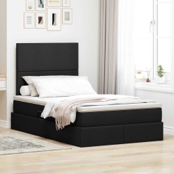 Cadre de lit d'angle avec matelas 2 pcs Noir Velours 487002487002