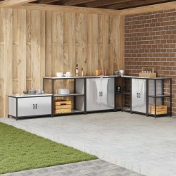 Ensembles de canapés avec coussin 9 pcs Naturel et Anthracite 487789487789