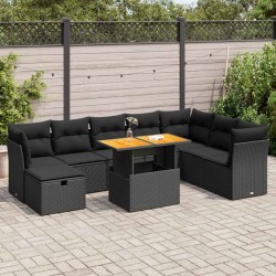 Salon de jardin avec coussins 7 pcs gris résine tressée 488778488778