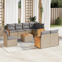 Salon de jardin avec coussins 7 pcs gris résine tressée 488780488780