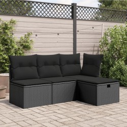 Salon de jardin avec coussins 7 pcs gris résine tressée 488788488788
