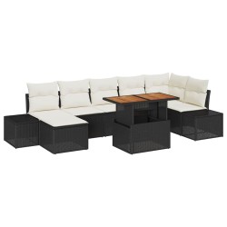 Salon de jardin 6 pcs avec coussins gris clair résine tressée 488824488824
