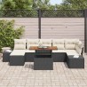 Salon de jardin 6 pcs avec coussins gris clair résine tressée 488824488824