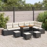 Salon de jardin 5 pcs avec coussins Gris Résine tressée 488842488842