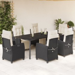 Salon de jardin 9 pcs avec coussins gris clair résine tressée 488877488877
