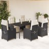 Salon de jardin 9 pcs avec coussins gris clair résine tressée 488877488877