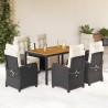 Salon de jardin 8 pcs avec coussins noir résine tressée 488880488880