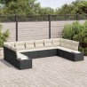Salon de jardin avec coussins 10 pcs gris clair résine tressée 488888488888