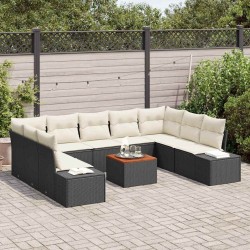 Salon de jardin avec coussins 10 pcs gris clair résine tressée 488889488889