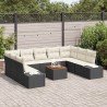 Salon de jardin avec coussins 10 pcs gris clair résine tressée 488889488889