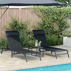 Salon de jardin 7 pcs avec coussins noir résine tressée 488925488925
