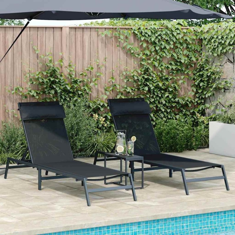 Salon de jardin 7 pcs avec coussins noir résine tressée 488925488925