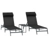 Salon de jardin 7 pcs avec coussins noir résine tressée 488925488925