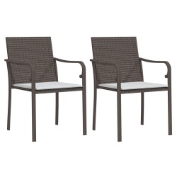 Salon de jardin 7 pcs avec coussins noir résine tressée 488926488926