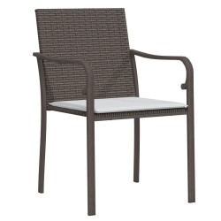 Salon de jardin 7 pcs avec coussins noir résine tressée 488926488926