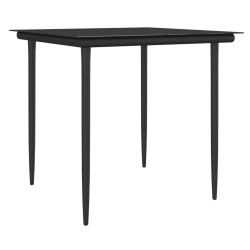 Salon de jardin 7 pcs avec coussins noir résine tressée 488926488926