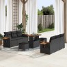 Ensemble de canapé de jardin avec coussin 6 pcs Noir polyrotin 488933488933