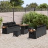 Ensemble de canapé de jardin avec coussin 6 pcs Noir polyrotin 488933488933