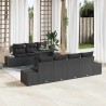Ensemble de canapé de jardin avec coussin 6 pcs Noir polyrotin 488954488954