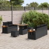 Ensemble de canapé de jardin avec coussin 6 pcs Noir polyrotin 488955488955
