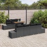 Ensemble de canapé de jardin avec coussin 6 pcs Noir polyrotin 488963488963
