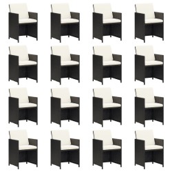 Ensemble de canapé de jardin avec coussin 7 pcs Noir polyrotin 488997488997