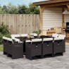 Ensemble de canapé de jardin avec coussin 7 pcs Noir Poly rotin 489070489070