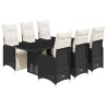 Ensemble de canapé de jardin avec coussin 8 pcs Noir Poly rotin 489152489152