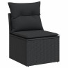 Ensemble de canapé de jardin avec coussin 9 pcs Noir Poly rotin 489158489158