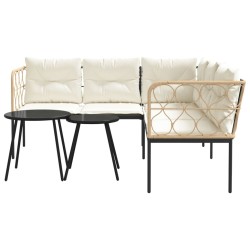 Ensemble de canapé de jardin avec coussin 8 pcs Noir polyrotin 489208489208