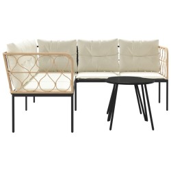 Ensemble de canapé de jardin avec coussin 8 pcs Noir polyrotin 489208489208