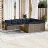 Ensemble de canapé de jardin avec coussin 9 pcs Noir polyrotin 489210489210