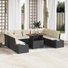Salon de jardin 6 pcs avec coussins gris clair résine tressée 489247489247