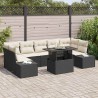 Salon de jardin 6 pcs avec coussins gris clair résine tressée 489251489251