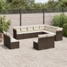 Salon de jardin 11 pcs avec coussins beige résine tressée 489369489369