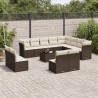 Salon de jardin 11 pcs avec coussins beige résine tressée 489382489382