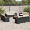 Salon de jardin 11 pcs avec coussins beige résine tressée 489394489394