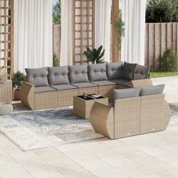 Salon de jardin 12 pcs avec coussins noir résine tressée 489398489398