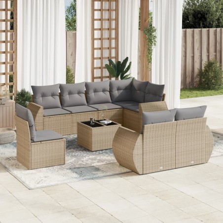 Salon de jardin 12 pcs avec coussins noir résine tressée 489399489399
